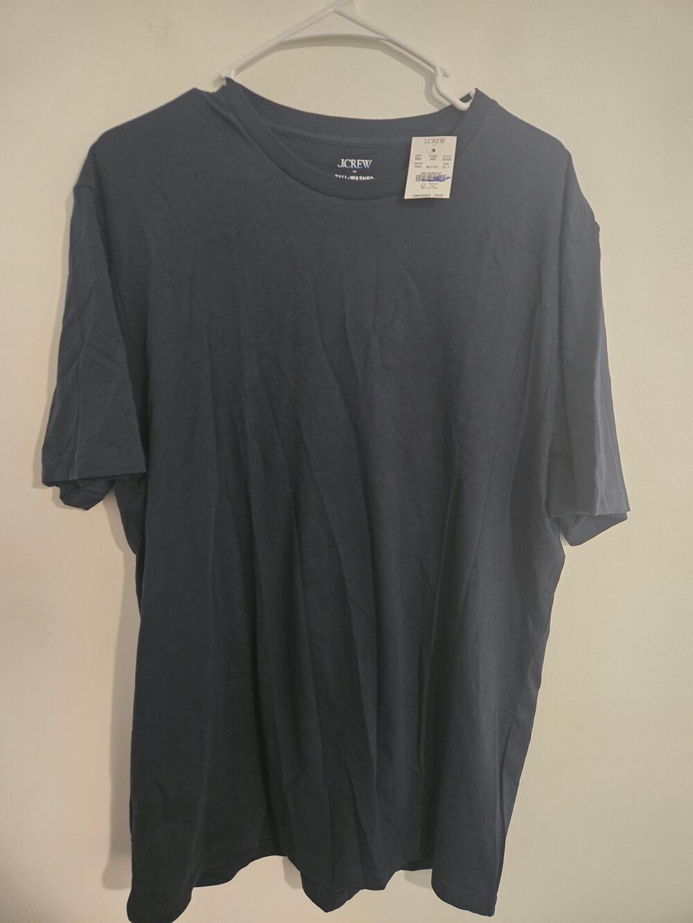 NWT J.Crew tall washed t shirt XL navy blue mens style A0325.